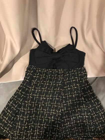 ดำ S เสื้อสายเดียวกระโปรงลุคคุณหนู