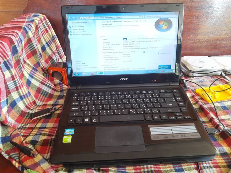ACER Note book i3 ram4 HDD300 win7 สภาพสวยเดิมเดิมตำหนิแบตเสื่อมและลำโพงเสียงแตก รูปที่ 10