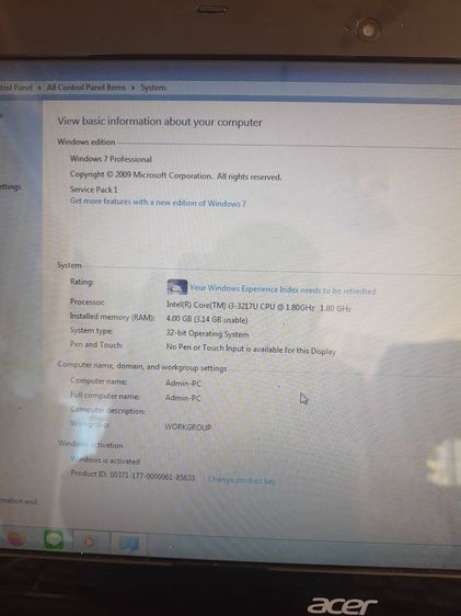 ACER Note book i3 ram4 HDD300 win7 สภาพสวยเดิมเดิมตำหนิแบตเสื่อมและลำโพงเสียงแตก รูปที่ 16