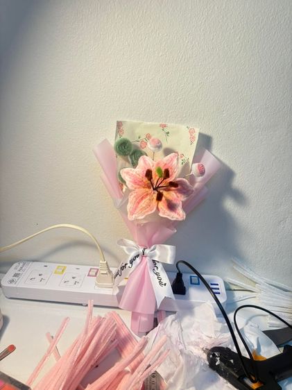 ช่อดอกไม้ลวดกำมะหยี่ รับปริญญา ปัจฉิม วาเลนไทน์ รูปที่ 5