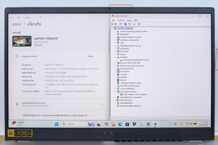 ACER SWIFT GO SFG14-41-R2QM Ryzen 5 7530U.RAM16GB.SSD512GB - ID26010085 รูปที่ 4