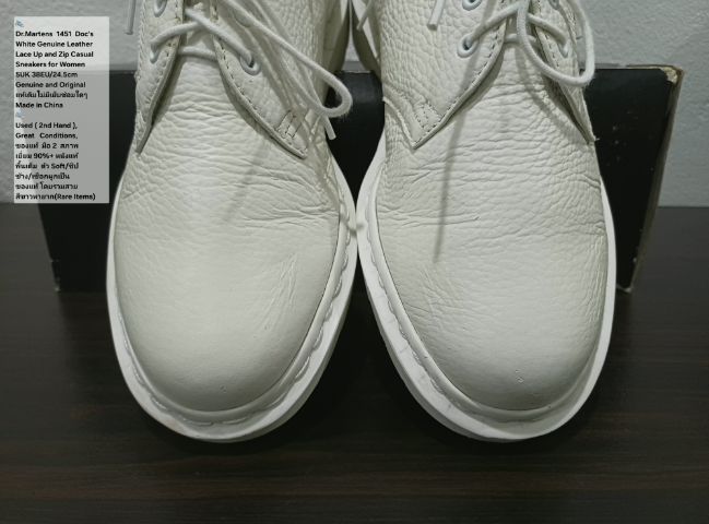 Dr.Martens Sneakers, Women's 38EU(24.5cm) Original ของแท้ มือ 2 สภาพเยี่ยม, รองเท้า Dr.Martens หนังแท้ พื้นเต็ม ร่องรอยเล็กน้อยแทบมองไม่เห็น รูปที่ 7