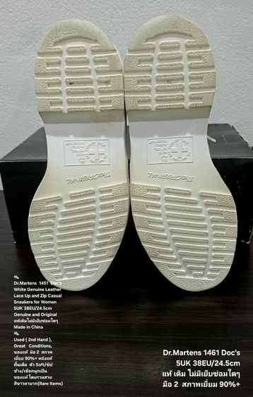 Dr.Martens Sneakers, Women's 38EU(24.5cm) Original ของแท้ มือ 2 สภาพเยี่ยม, รองเท้า Dr.Martens หนังแท้ พื้นเต็ม ร่องรอยเล็กน้อยแทบมองไม่เห็น รูปที่ 10