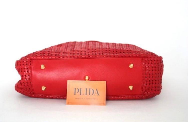 Dior Soft Woven Medium Red Tote 1017  รูปที่ 10