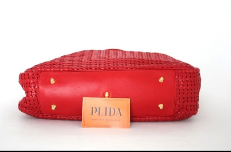 Dior Soft Woven Medium Red Tote 1017  รูปที่ 2