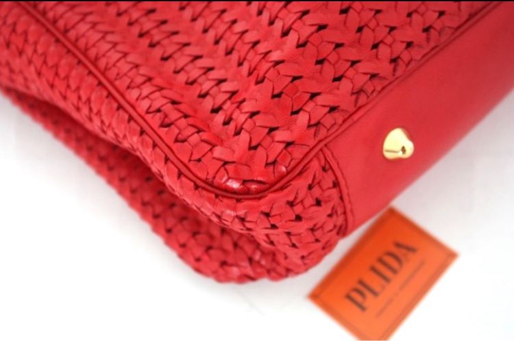 Dior Soft Woven Medium Red Tote 1017  รูปที่ 4