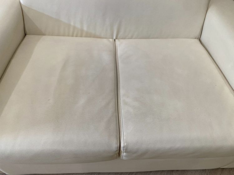โซฟา 2 ที่นั่ง เบาะหนัง สีขาว  รูปที่ 7