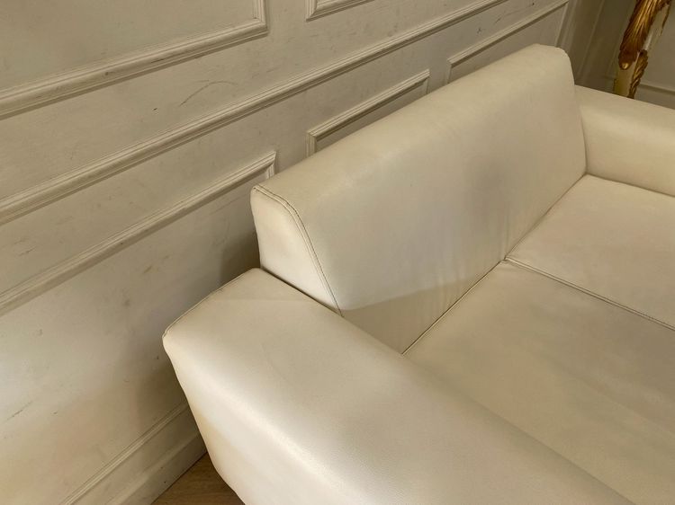 โซฟา 2 ที่นั่ง เบาะหนัง สีขาว  รูปที่ 5