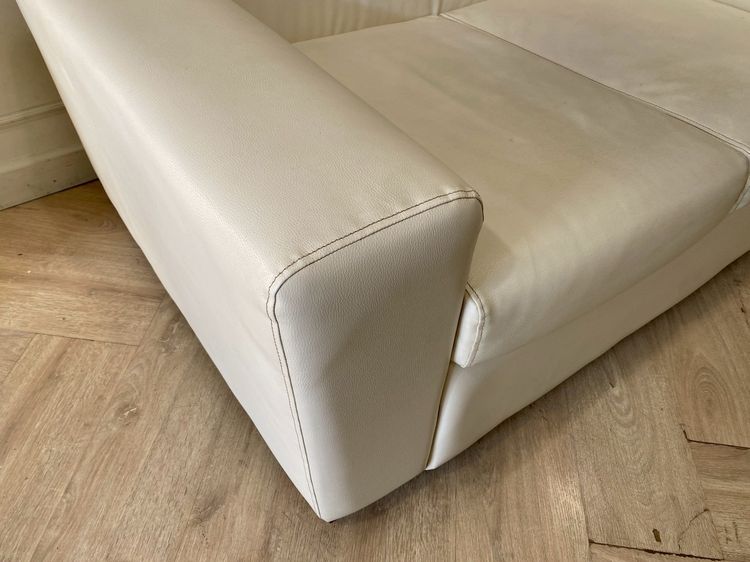 โซฟา 2 ที่นั่ง เบาะหนัง สีขาว  รูปที่ 8