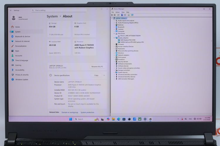 ASUS ROG STRIX G17 G713PU-LL043W Ryzen 9 7845HX.RTX4050.RAM40GB.SSD1TB - ID26010100 รูปที่ 4