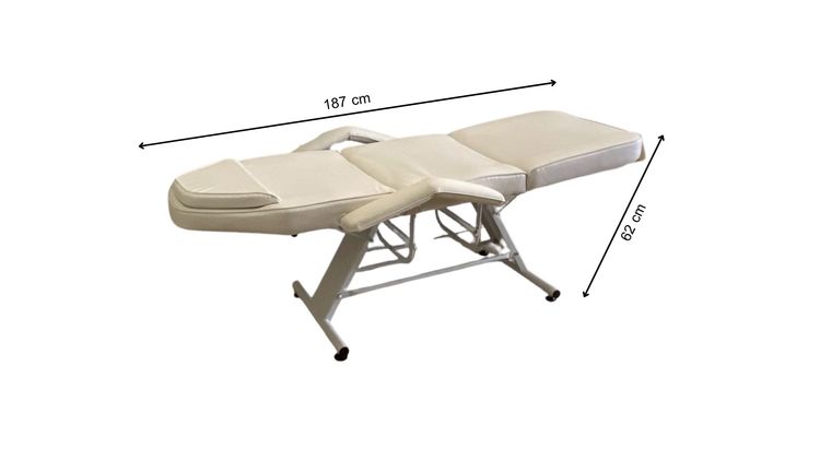เตียงนวด เตียงสปา เตียงเสริมความงาม เบาะหนัง ขาเหล็ก สีครีม  รูปที่ 12