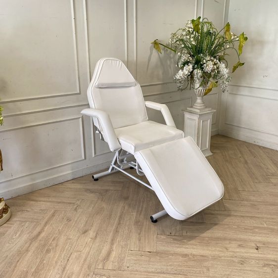 เตียงนวด เตียงสปา เตียงเสริมความงาม เบาะหนัง ขาเหล็ก สีครีม  รูปที่ 2