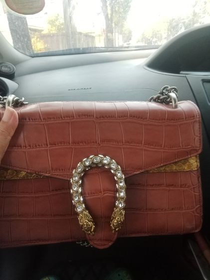 กระเป๋าสะพายหนังแท้ มีเกล็ด ทรงวินเทจสภาพปิ้ง