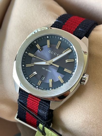 GUCCI GG2570 Blue Dial 41 mm Blue and Red Nylon Watch YA142303 รูปที่ 5