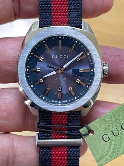 GUCCI GG2570 Blue Dial 41 mm Blue and Red Nylon Watch YA142303 รูปที่ 9