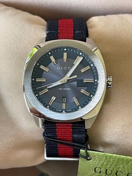 GUCCI GG2570 Blue Dial 41 mm Blue and Red Nylon Watch YA142303 รูปที่ 4