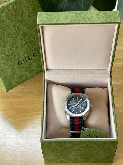 GUCCI GG2570 Blue Dial 41 mm Blue and Red Nylon Watch YA142303 รูปที่ 3