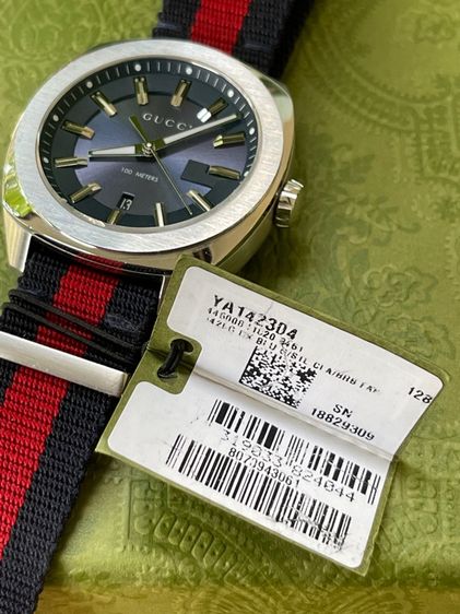 GUCCI GG2570 Blue Dial 41 mm Blue and Red Nylon Watch YA142303 รูปที่ 8