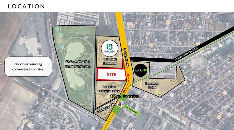 (เจ้าของขายเอง) ขายที่ดิน 11 ไร่ ติดถนนพหลโยธิน ใกล้รถไฟฟ้าสายสีเขียว มีตลาดล้อมรอบ รูปที่ 2