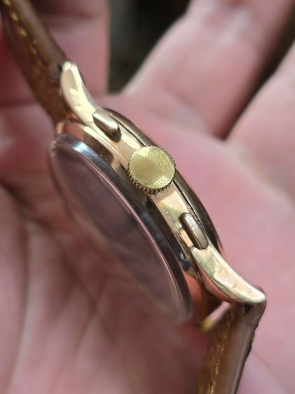 Rare Vintage Chronographe Suisse Antimagnetique Black Dial 18k Rose Gold  ฟังชั่นท๊อป จับเวลาได้ 45นาที ต่างจากรุ่นวินเทจปกติ รูปที่ 9