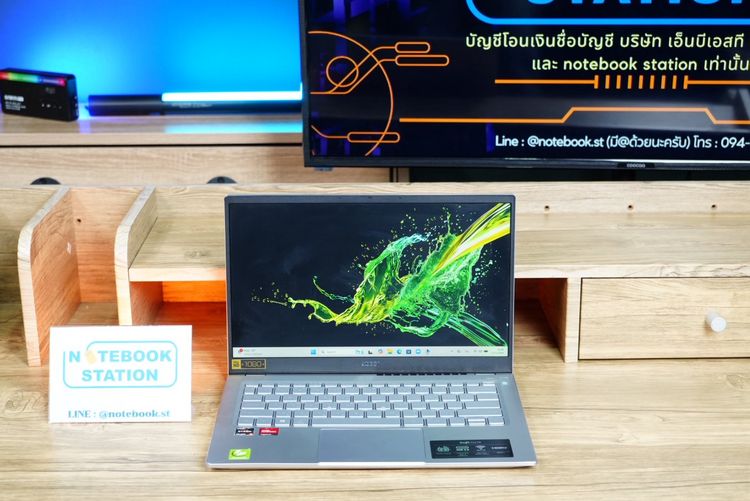 Acer Swift Go Ryzen5-7530U Ram16 SSD512 จอ14 IPS คีย์บอร์ดไฟ เบาบางเหมาะแก่การพกพา เพียง 9,990.-