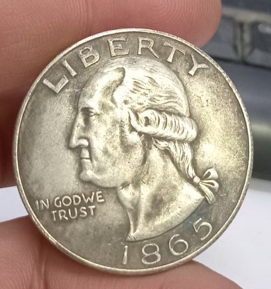 3021-เหรียญที่ระลึกเพื่อการสะสม เหรียญ LIBERTY จอร์จ วอชิงตัน ปี1865  หลังอินทรีย์  ONE  DOLLAR ขนาดเส้นผ่าศูนย์กลางประมาณ 3.7 ซม รูปที่ 15