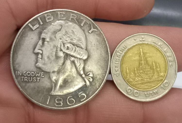 3021-เหรียญที่ระลึกเพื่อการสะสม เหรียญ LIBERTY จอร์จ วอชิงตัน ปี1865  หลังอินทรีย์  ONE  DOLLAR ขนาดเส้นผ่าศูนย์กลางประมาณ 3.7 ซม รูปที่ 10