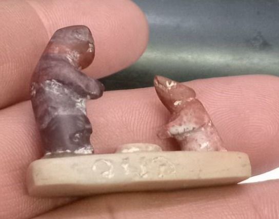 3023-หนูกับแมวเนื้อหินแกะ หลวงพ่อสนิท วัดลำบัวลอย ขนาดจิ๋ว ขนาดความยาวสุด 3.5  ซม สูง 3 ซม รูปที่ 14