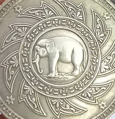 3024-เหรียญที่ระลึกเพื่อการสะสม เหรียญมหาวชิราวุธ สยามมินทร์ หลังชางธรรมจักร ขนาดเส้นผ่าศูนย์กลางประมาณ 3.8 ซม