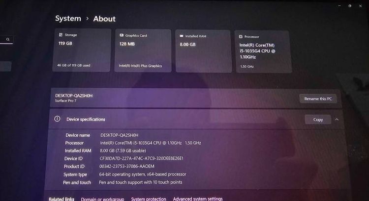 Surface Pro 7 มือสอง Core i5 รูปที่ 2