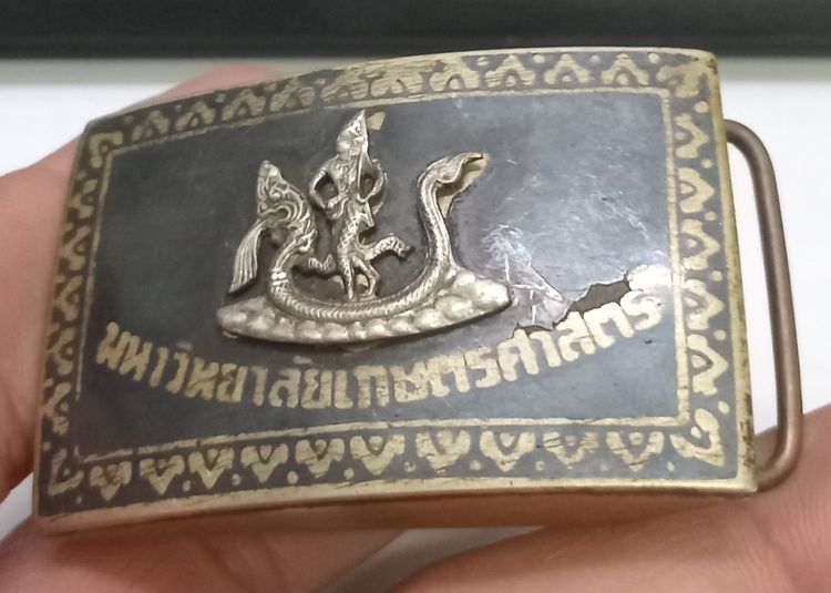 3026-หัวเข็มขัดมหาวิทยาลัยเกษตรศาสตร์ลงถม หน้ากากเงิน ขนาด  3.5x5.5 ซม รูปที่ 8