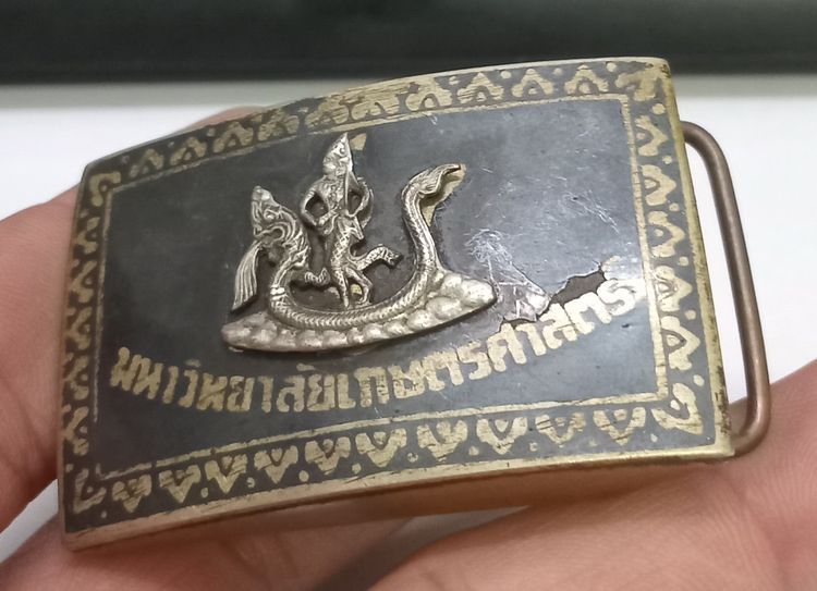 3026-หัวเข็มขัดมหาวิทยาลัยเกษตรศาสตร์ลงถม หน้ากากเงิน ขนาด  3.5x5.5 ซม รูปที่ 13