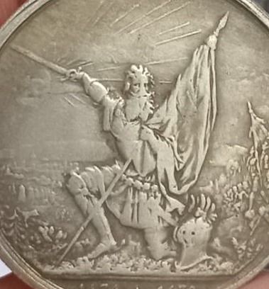 3027-เหรียญที่ระลึกเพื่อการสะสม เหรียญนักรบ ประเทศสวิสเซอร์แลนด์ ปี1874 ขนาดเส้นผ่าศูนย์กลางประมาณ 3.7 ซม