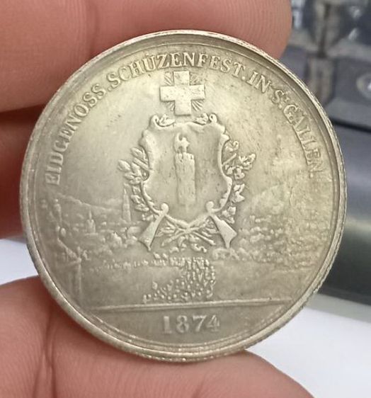 3027-เหรียญที่ระลึกเพื่อการสะสม เหรียญนักรบ ประเทศสวิสเซอร์แลนด์ ปี1874 ขนาดเส้นผ่าศูนย์กลางประมาณ 3.7 ซม รูปที่ 15