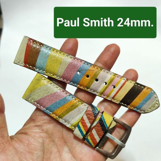 สายนาฬิกา Paul Smith ขนาด 18-26 มิล. งาน Handmade ตัดจากกระเป๋าพอลสมิธแท้ ใส่สมาร์ทวอชได้ แถมสปริงบาร์ รูปที่ 4