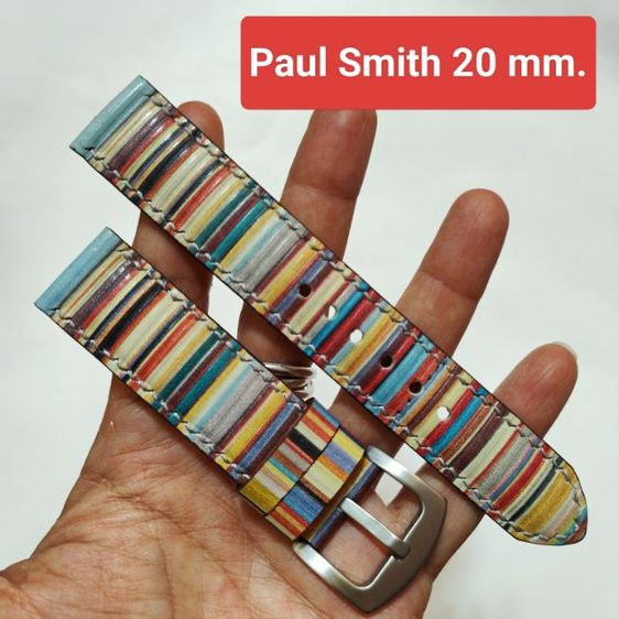 สายนาฬิกา Paul Smith ขนาด 18-26 มิล. งาน Handmade ตัดจากกระเป๋าพอลสมิธแท้ ใส่สมาร์ทวอชได้ แถมสปริงบาร์ รูปที่ 6