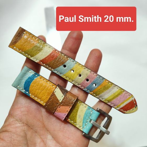 สายนาฬิกา Paul Smith ขนาด 18-26 มิล. งาน Handmade ตัดจากกระเป๋าพอลสมิธแท้ ใส่สมาร์ทวอชได้ แถมสปริงบาร์ รูปที่ 7