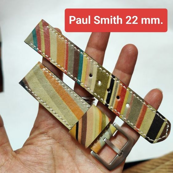 สายนาฬิกา Paul Smith ขนาด 18-26 มิล. งาน Handmade ตัดจากกระเป๋าพอลสมิธแท้ ใส่สมาร์ทวอชได้ แถมสปริงบาร์ รูปที่ 3