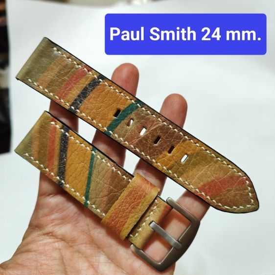 สายนาฬิกา Paul Smith ขนาด 18-26 มิล. งาน Handmade ตัดจากกระเป๋าพอลสมิธแท้ ใส่สมาร์ทวอชได้ แถมสปริงบาร์ รูปที่ 8