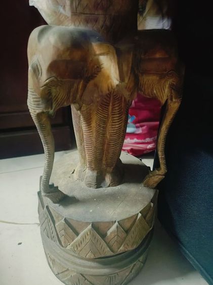 โต๊ะไม้เก่าแกะสลักลายช้าง งานฝีมือ แฮนด์เมด  รูปที่ 5