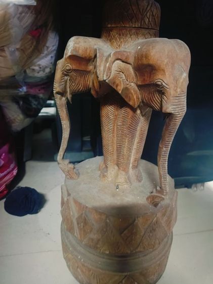 โต๊ะไม้เก่าแกะสลักลายช้าง งานฝีมือ แฮนด์เมด  รูปที่ 6