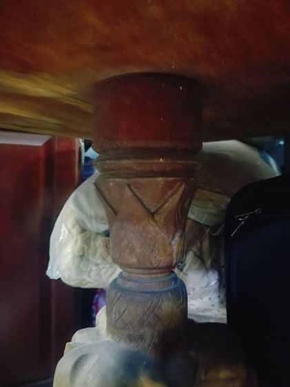 โต๊ะไม้เก่าแกะสลักลายช้าง งานฝีมือ แฮนด์เมด  รูปที่ 8