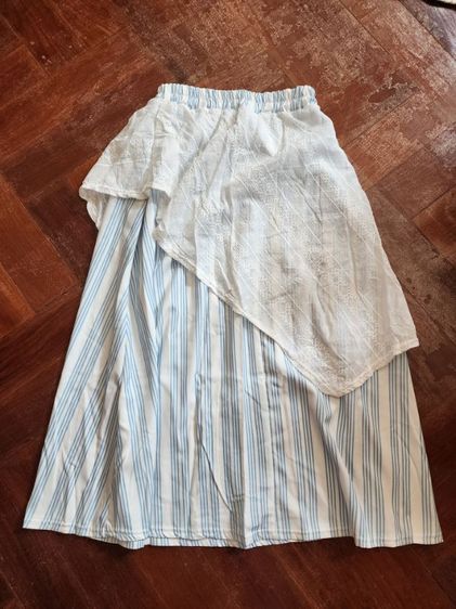 กางเกงขาสั้นลายดอกไม้ 1200  กระโปรงยาวสีดำ860 เสื้อย่นสีชมพูและขาว699 รูปที่ 5