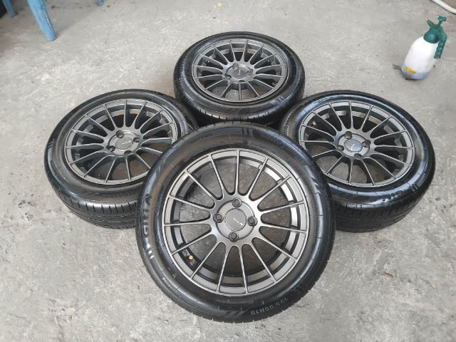 แม็ก rs05 ขอบ 15 สีเทากันกว้าง 7 พร้อมยางปี 25