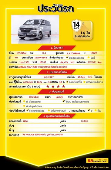 Hyundai H-1  2020 2.5 Maesto Touring Utility-car ดีเซล ไม่ติดแก๊ส เกียร์อัตโนมัติ เทา รูปที่ 2