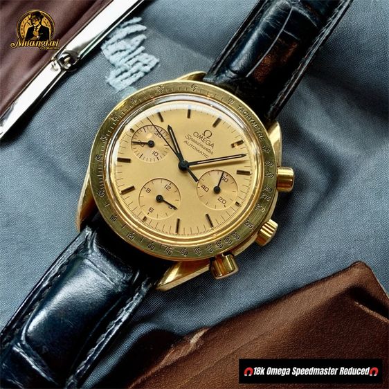Omega Speedmaster Reduced Automatic Chronograph 18k Yellowgold รูปที่ 3