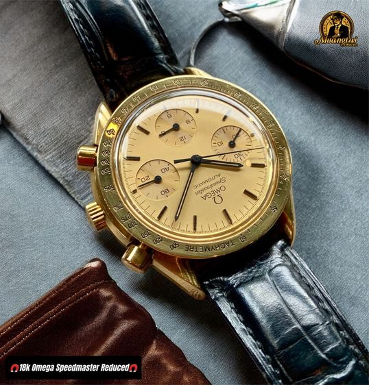Omega Speedmaster Reduced Automatic Chronograph 18k Yellowgold รูปที่ 5