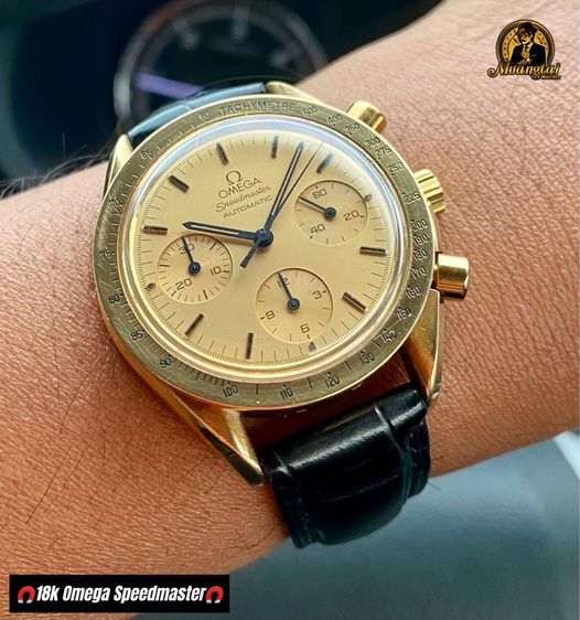 Omega Speedmaster Reduced Automatic Chronograph 18k Yellowgold รูปที่ 14