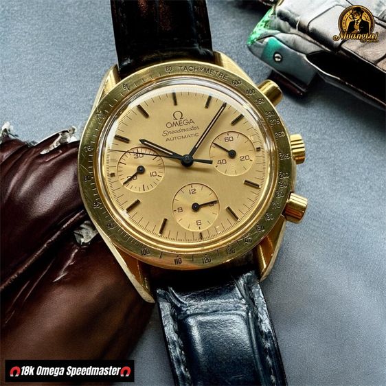 Omega Speedmaster Reduced Automatic Chronograph 18k Yellowgold รูปที่ 2