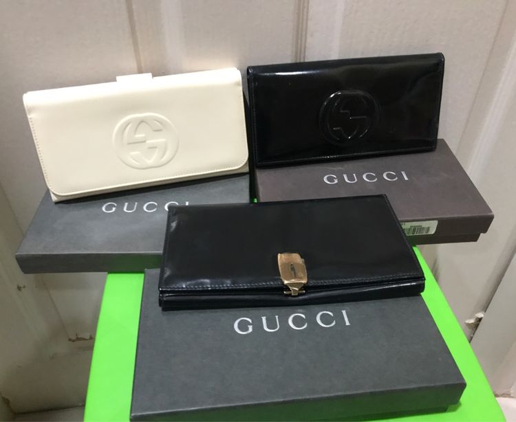 ไม่ระบุ ดำ หนังแท้ อื่นๆ ลดราคา Gucci แท้ กระเป๋าเงิน สภาพใช้งานปกติ